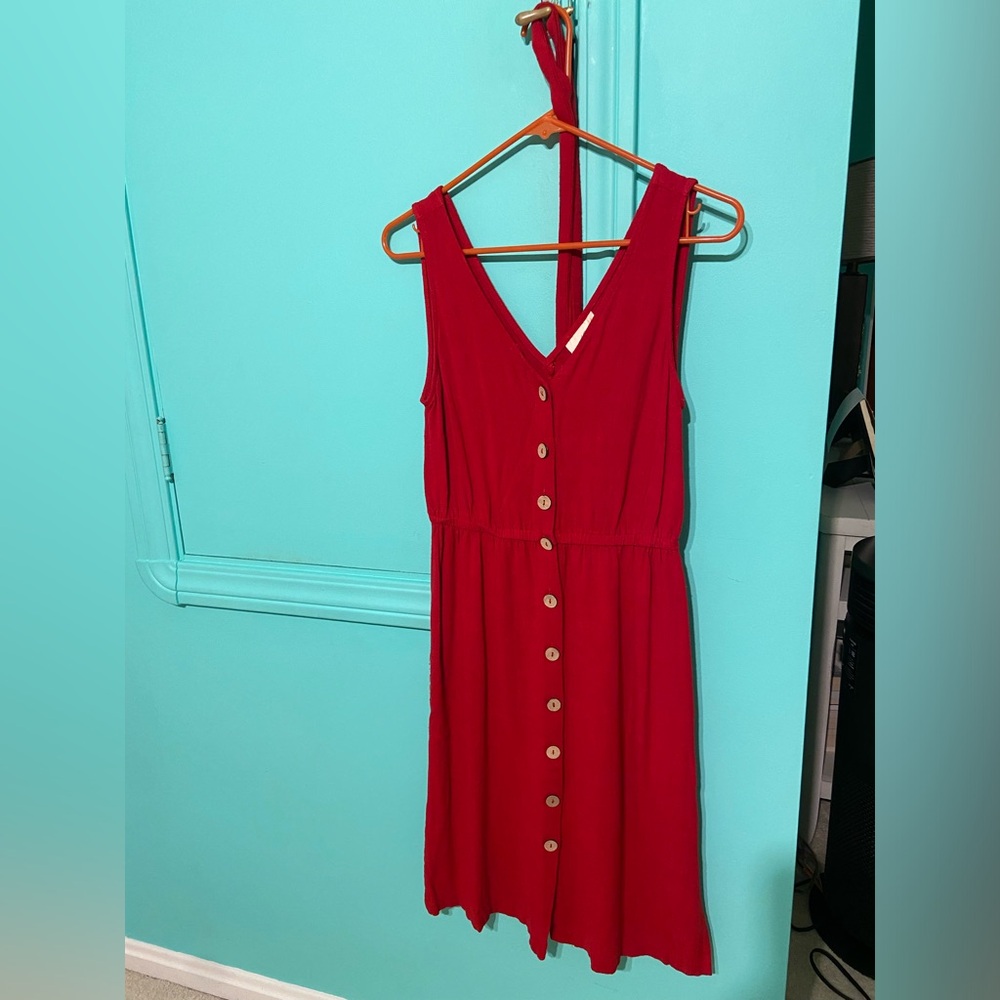 Universal Thread Red Midi Dress with Buttons